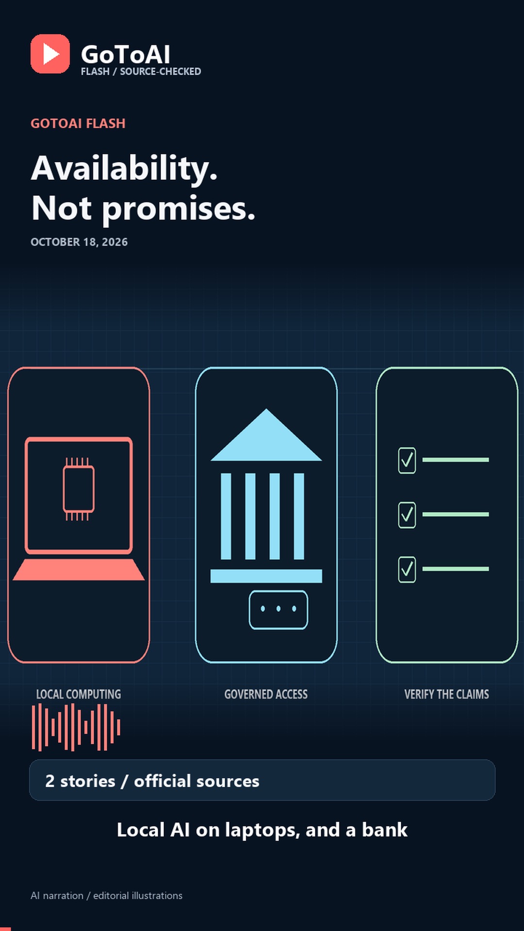 Original editorial illustrations of local computing, banking and fact checks